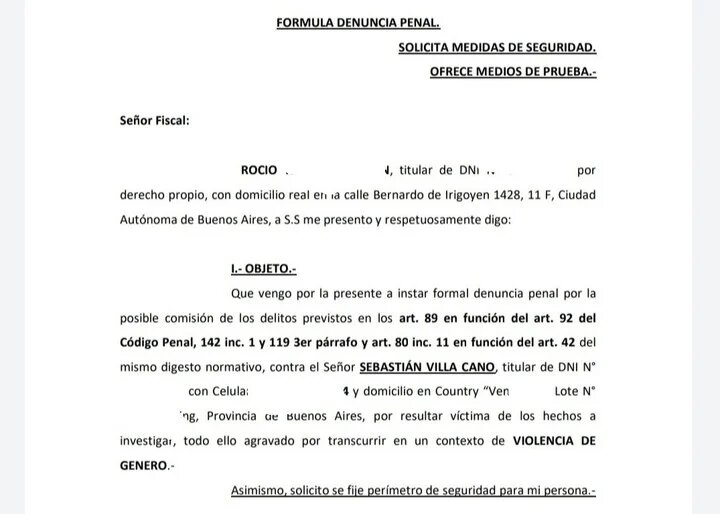 Denuncia penal Sebastián Villa