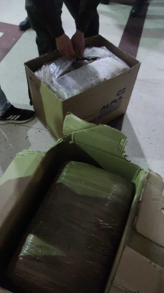 Cajas en las que era empacada la marihuana