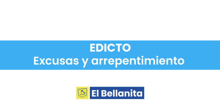 Edicto excusas y arrepentimiento