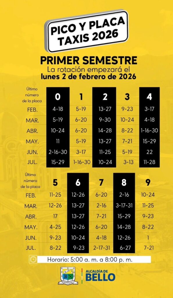 Así quedó el pico y placa para el primer semestre de 2026 en el Valle de Aburrá: ojo a la nueva rotación
